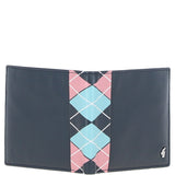 Leather Classic 8 Card Billfold Wallet Navy/pink/blue: GB-156-AP