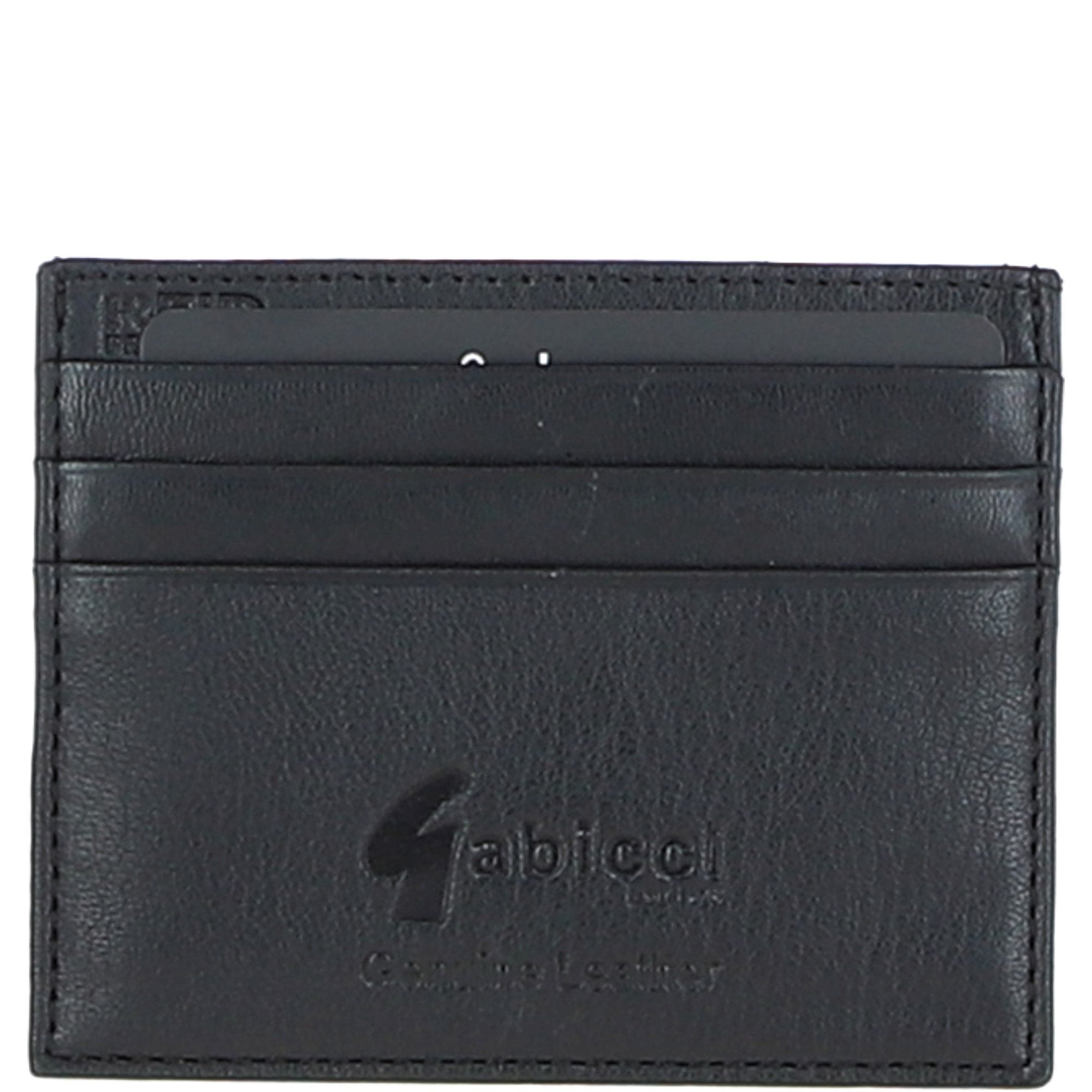 Gabicci Leather Card Holder Black/grey/red: GB-139-AP