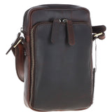 Leather Crossbody Smartphone Bag Brown: K-41