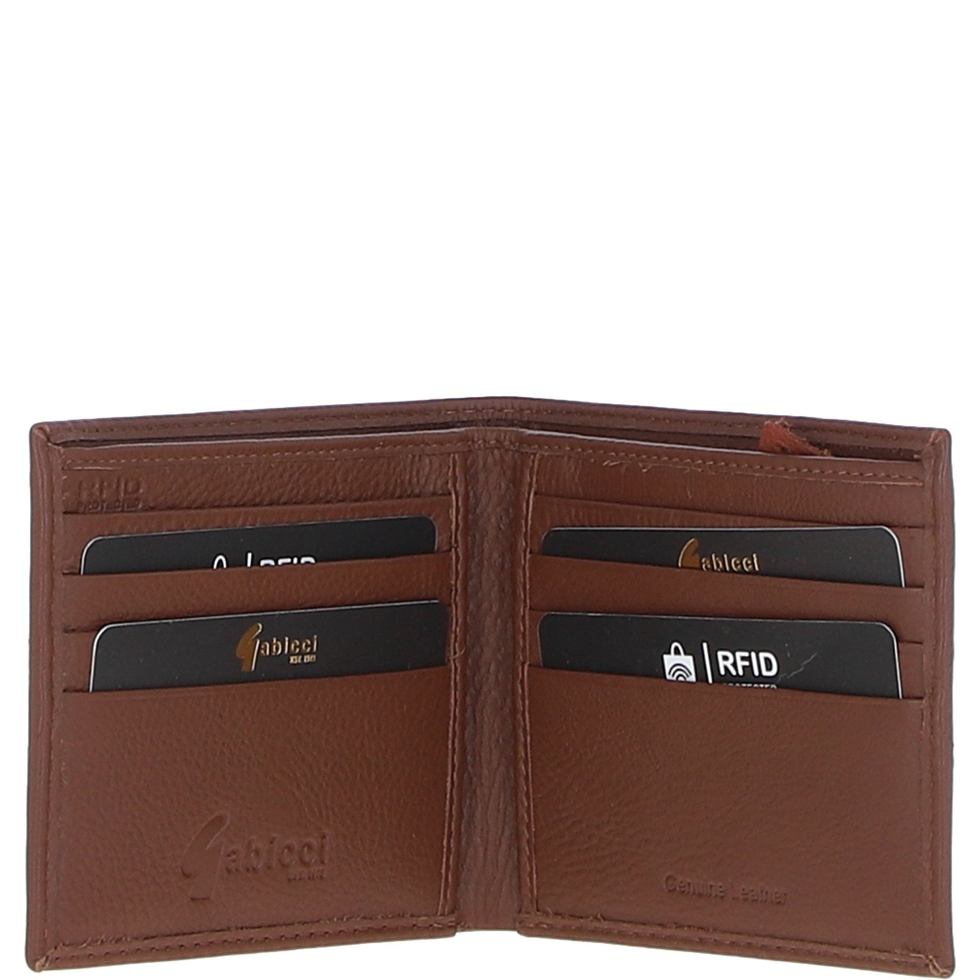 Men's Leather Classic 8 Card Billfold Wallet Tan: GB-156-AC