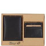 Leather Passport Cover & Card Holder Gift Set Brown: GS-1280