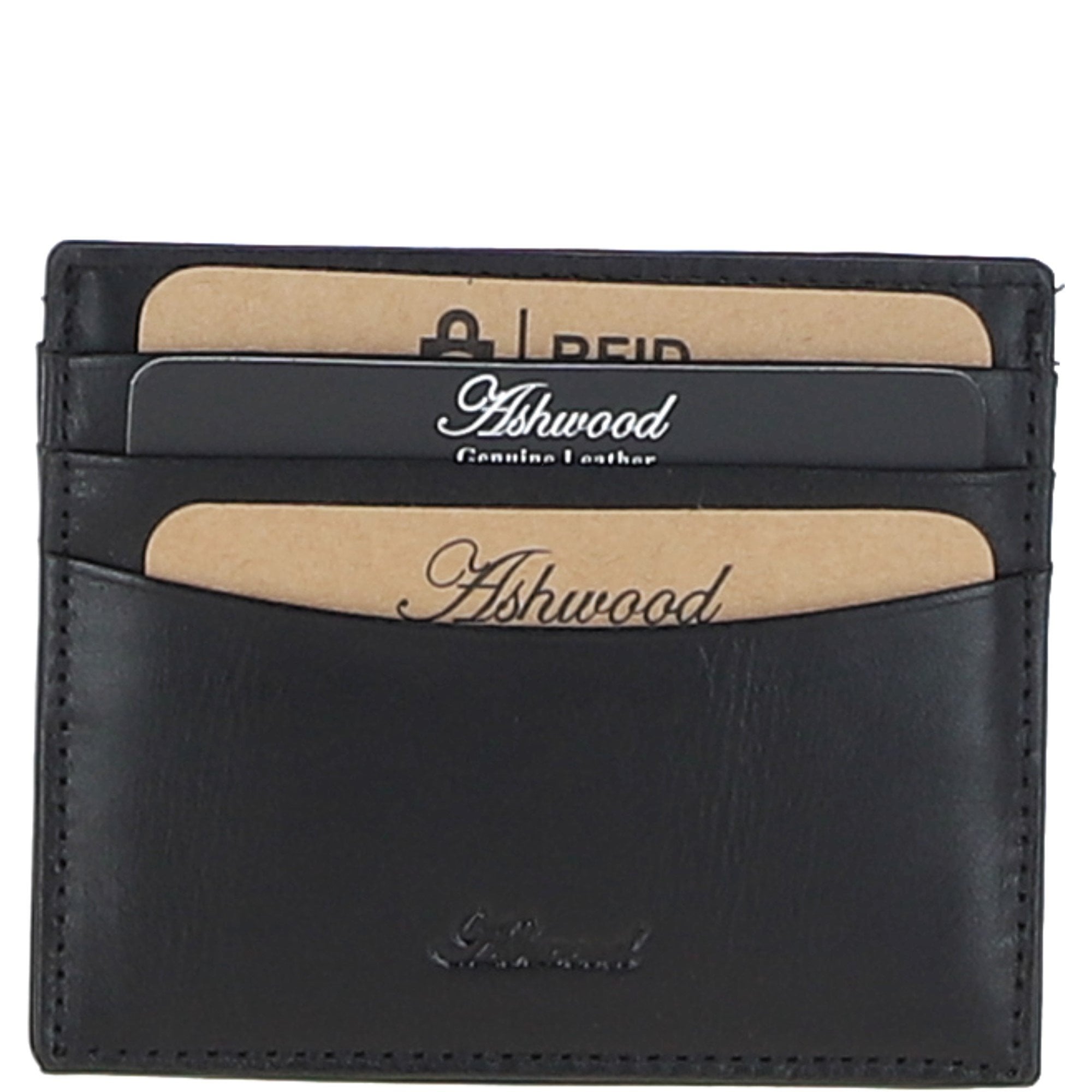 Men's Leather Card Holder & Key Ring Gift Set Black: GS-1234
