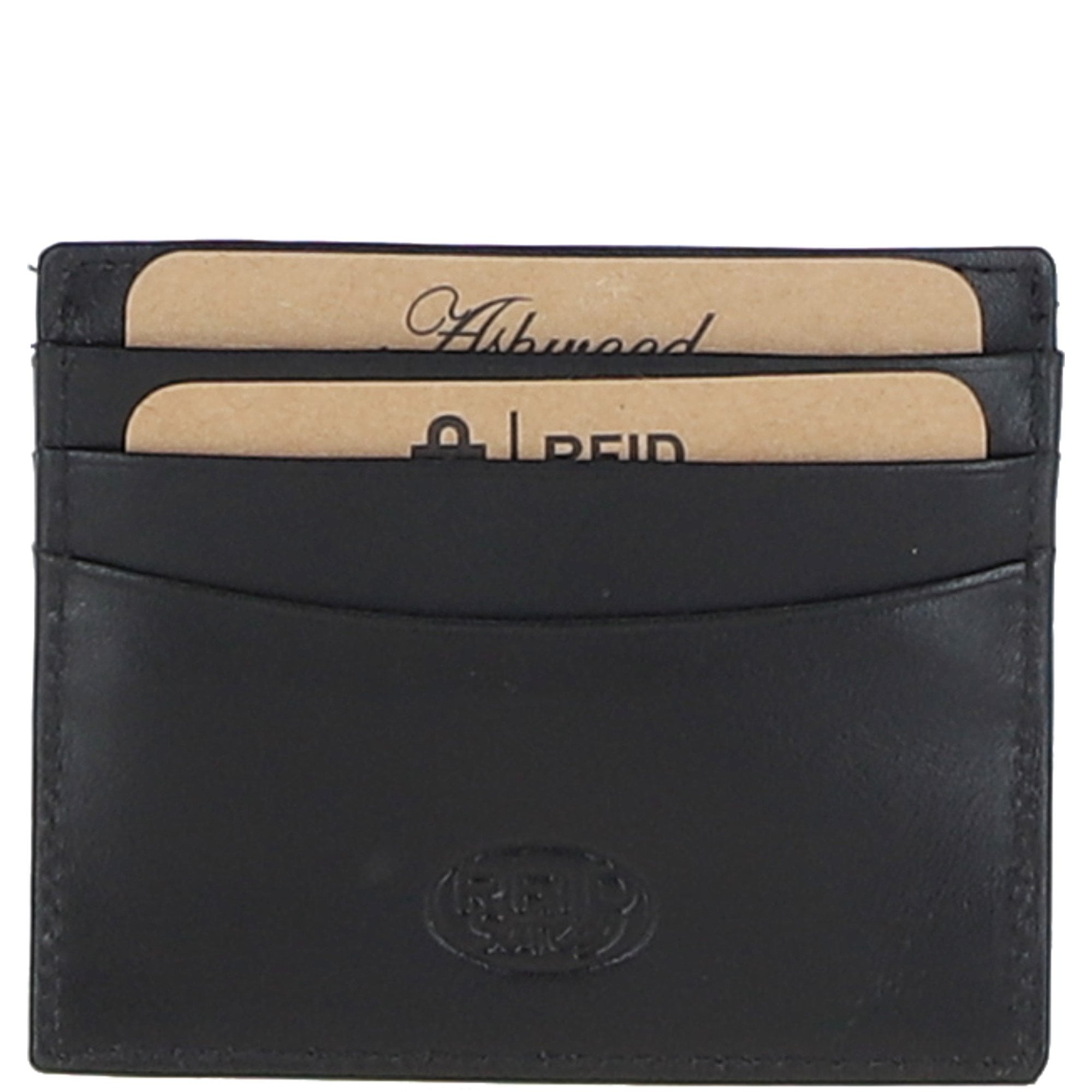 Men's Leather Card Holder & Key Ring Gift Set Black: GS-1234