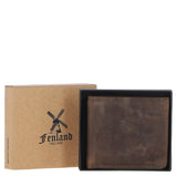 Men's Leather Classic 8 Card Billfold Wallet Mud/black: FEN-551