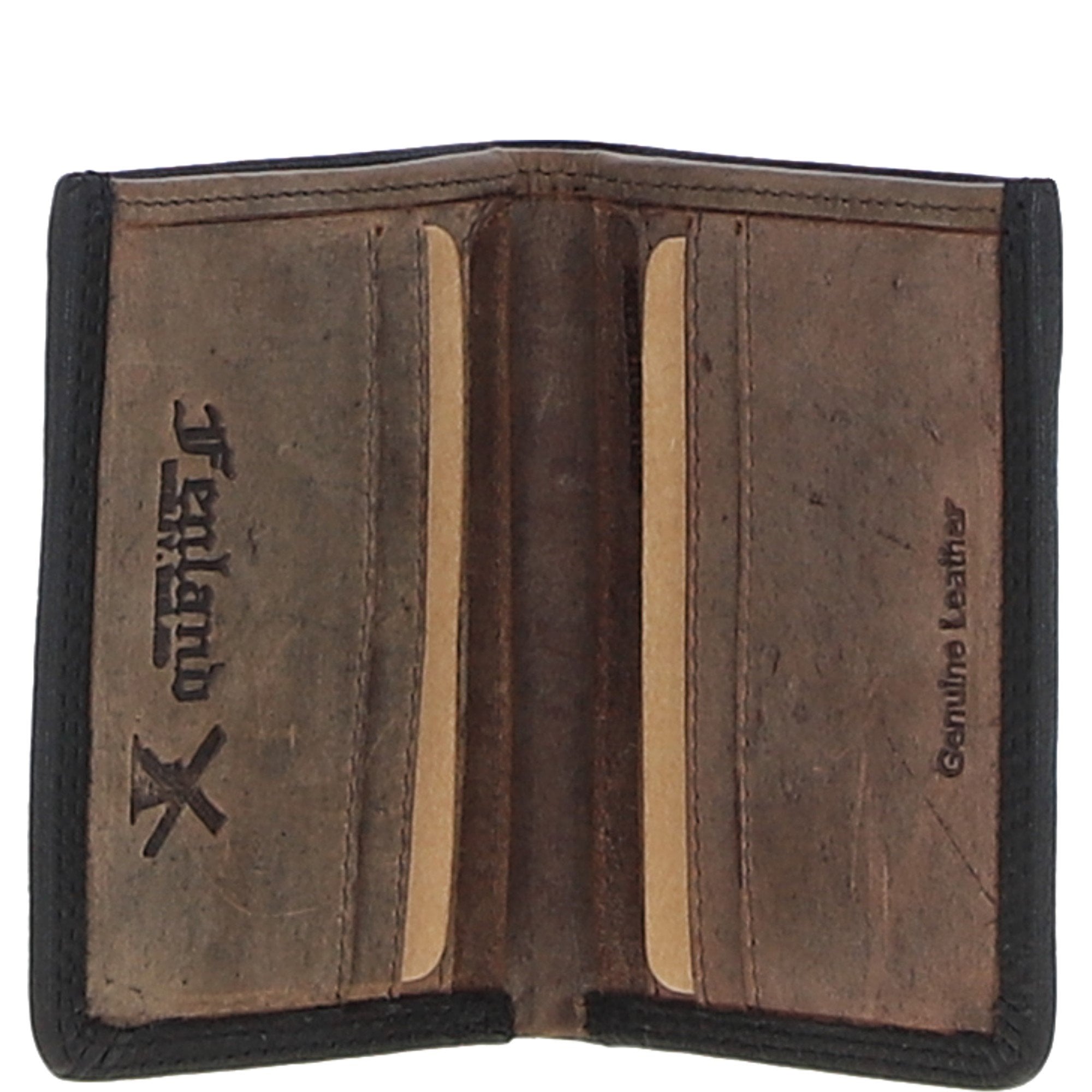 Leather Classic 6 Card Billfold  Wallet Black/mud: FEN-556