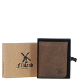 Leather Classic 6 Card Billfold  Wallet Mud/black: FEN-556