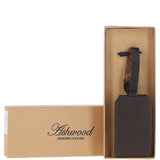 Leather Travel Luggage Tag Brown : Spitalfields l tag