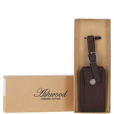 Leather Travel Luggage Tag Brown : Windermere l tag