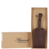 Leather Travel Luggage Tag T Brown  :Poh-1546