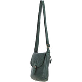 Luxury Small Leather Flight Bag Green: D-90
