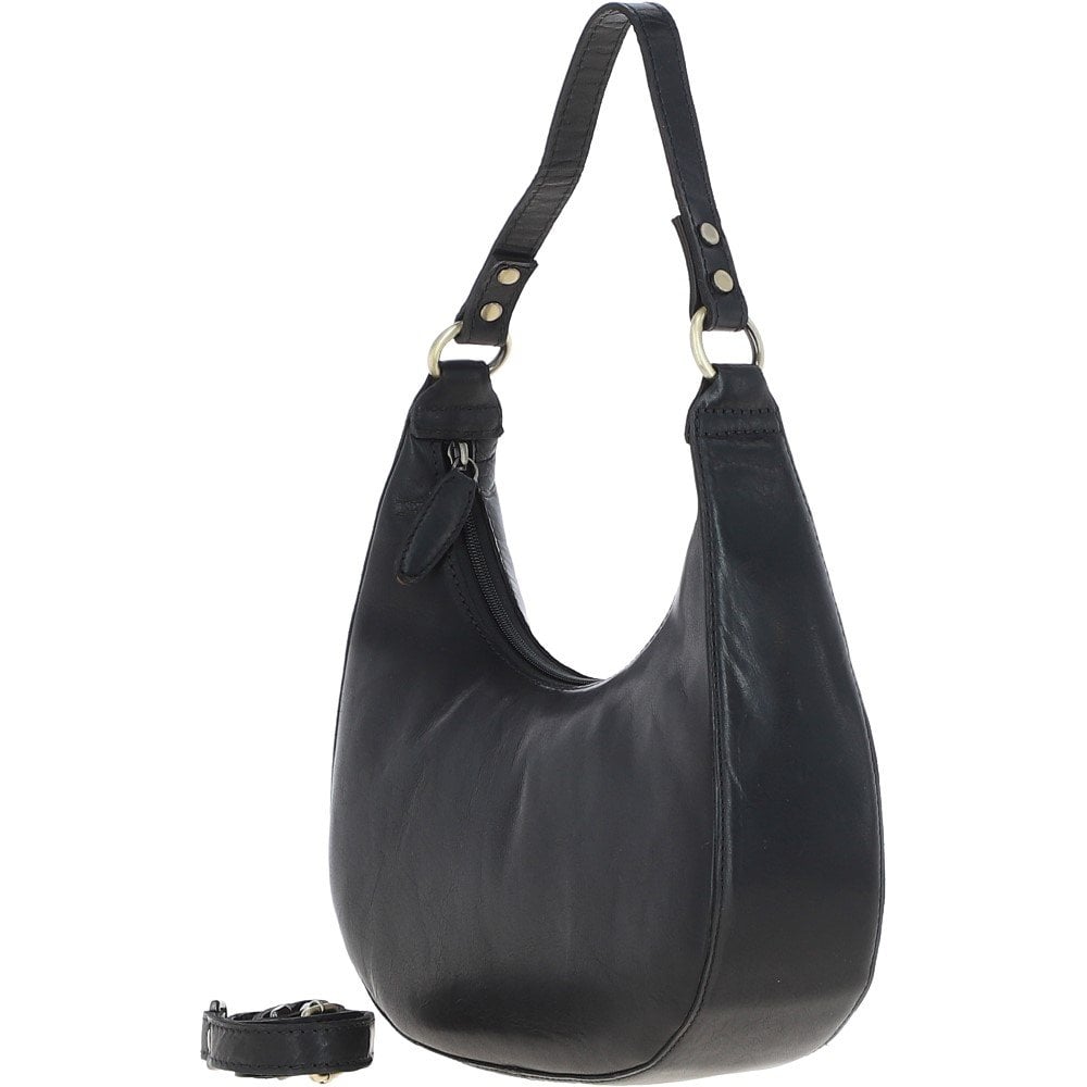 Ashwood Leather Shoulder Bag Black: T-86
