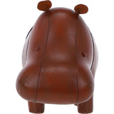 Handmade Small Leather Footstool in Hippo Shape Tan: LA11-NEW HIPPO
