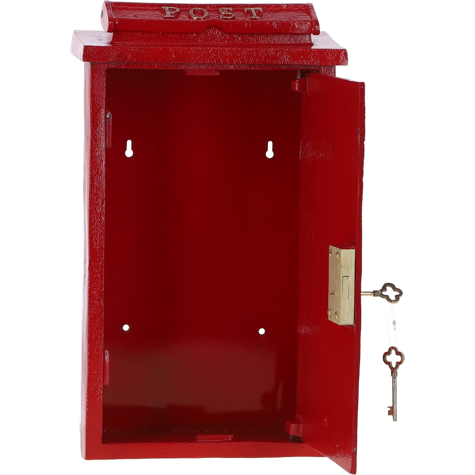 Cast Iron Replica Royal Mail ER Wall Mailbox Red: DI-5558-RG