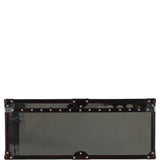 Wood and Aluminium Mirror Trunk with Brown Leather Trim and Stud Detailing: AGC 902