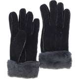 Women's Suede Sheepskin Gloves Black/brissa : DB906