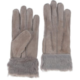 Women's Suede Sheepskin Gloves Taupe : DB906