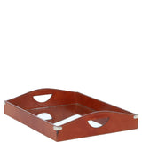 Luxury Rectangular Leather Tray Tan: AGC-52