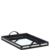 Luxury Rectangular Leather Hair-on Hide Tray Black: AGC-66
