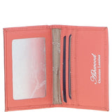 Leather Card Holder with Mirror & Key Ring Gift Set Coral :slg-31243