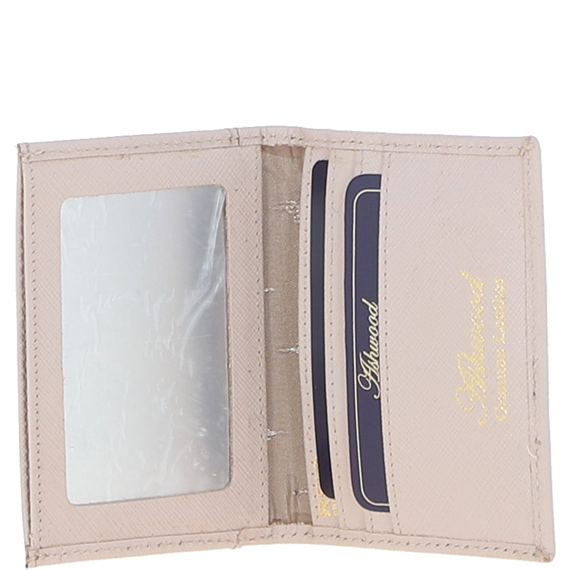 Leather Card Holder with Mirror & Key Ring Gift Set Blush :slg-31243