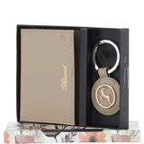 Leather Card Holder with Mirror & Key Ring Gift Set Mushroom :slg-31243