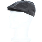 Men's Small Fitting 8 Panel Leather Flat Cap Dk Brown: E19-192