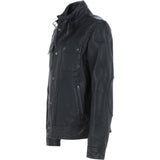 Ashwood Mens Leather Biker Jacket Black: AMJ-4