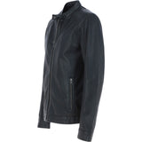 Ashwood Mens Leather Biker Jacket Black: AMJ-8