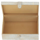 Leather Decorative Home Accessories Box Hair-on Hide White Gold: AGC-47