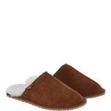 Classic Mens Suede Sheepskin Slippers Chestnut
