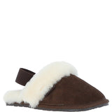 Fenland Real Sheepskin Wool Mule Slippers Brown: ladies elena