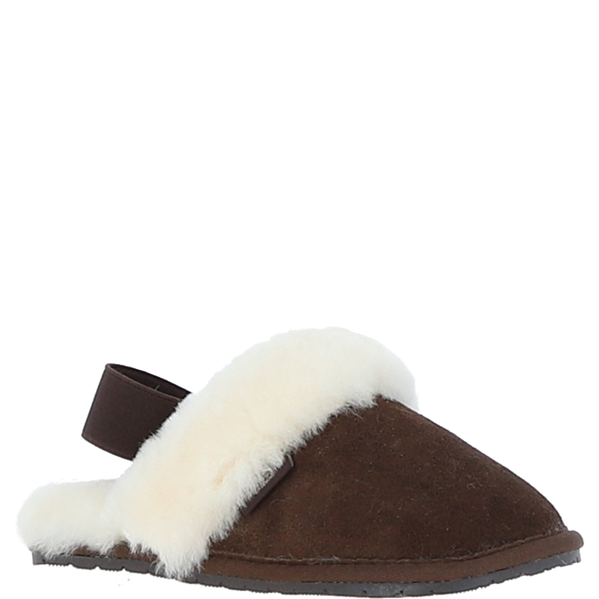 Fenland Real Sheepskin Wool Mule Slippers Brown: ladies elena