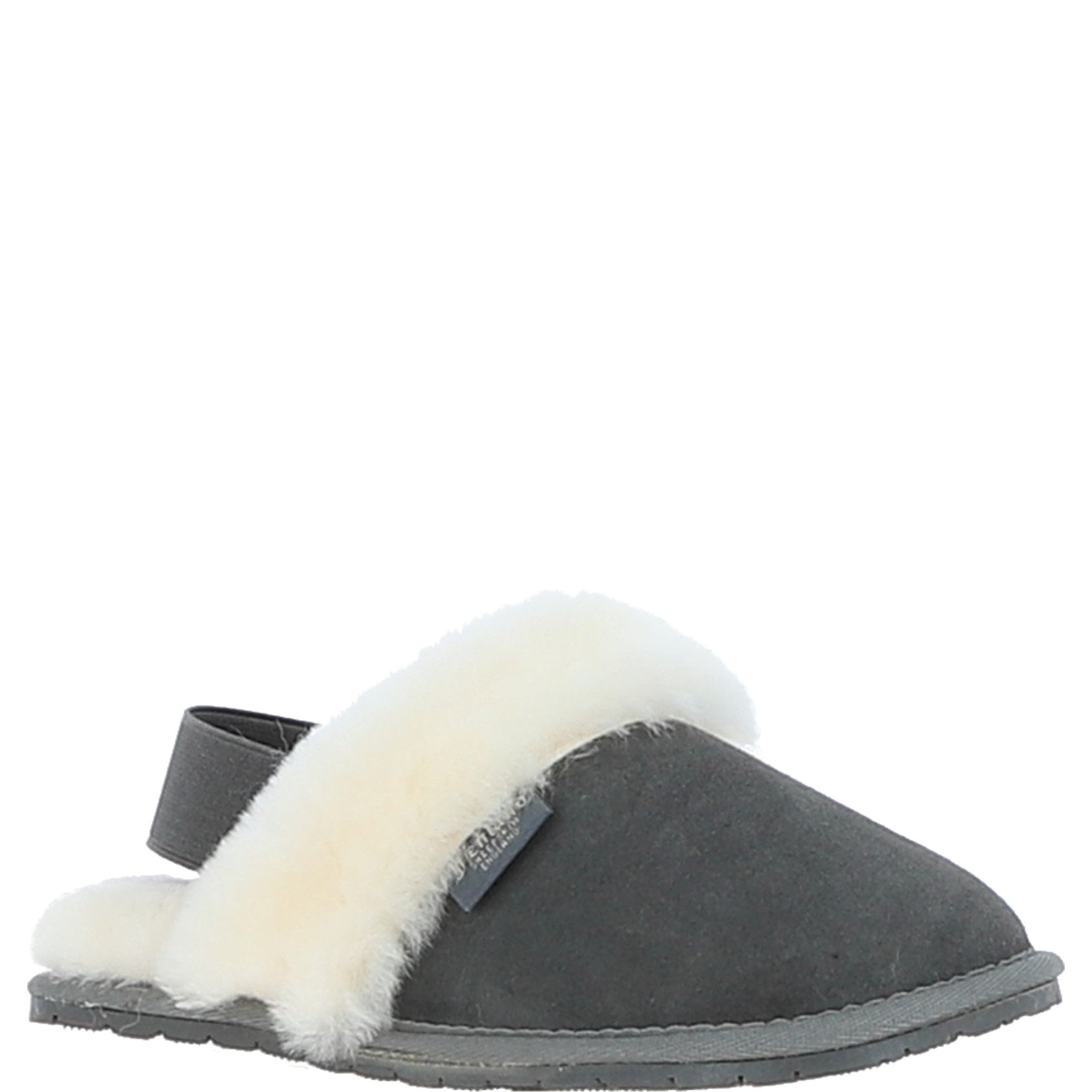 Fenland Real Sheepskin Wool Mule Slippers Grey: ladies elena