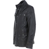 Mens Safari Style Leather Jacket Dark Brown: AMJ-5