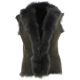 Reversible Toscana Suede Leather Gilet Green: KB-42