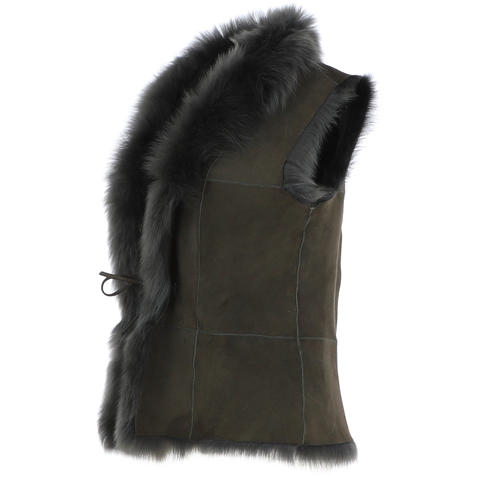 Reversible Toscana Suede Leather Gilet Green: KB-42