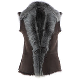 Reversible Toscana Suede Leather Gilet Brown: KB-42
