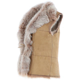 Reversible Toscana Suede Leather Gilet Camel: KB-42