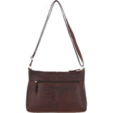 Bridge Croc Print Leather Shoulder Bag Brandy/croc: bc2