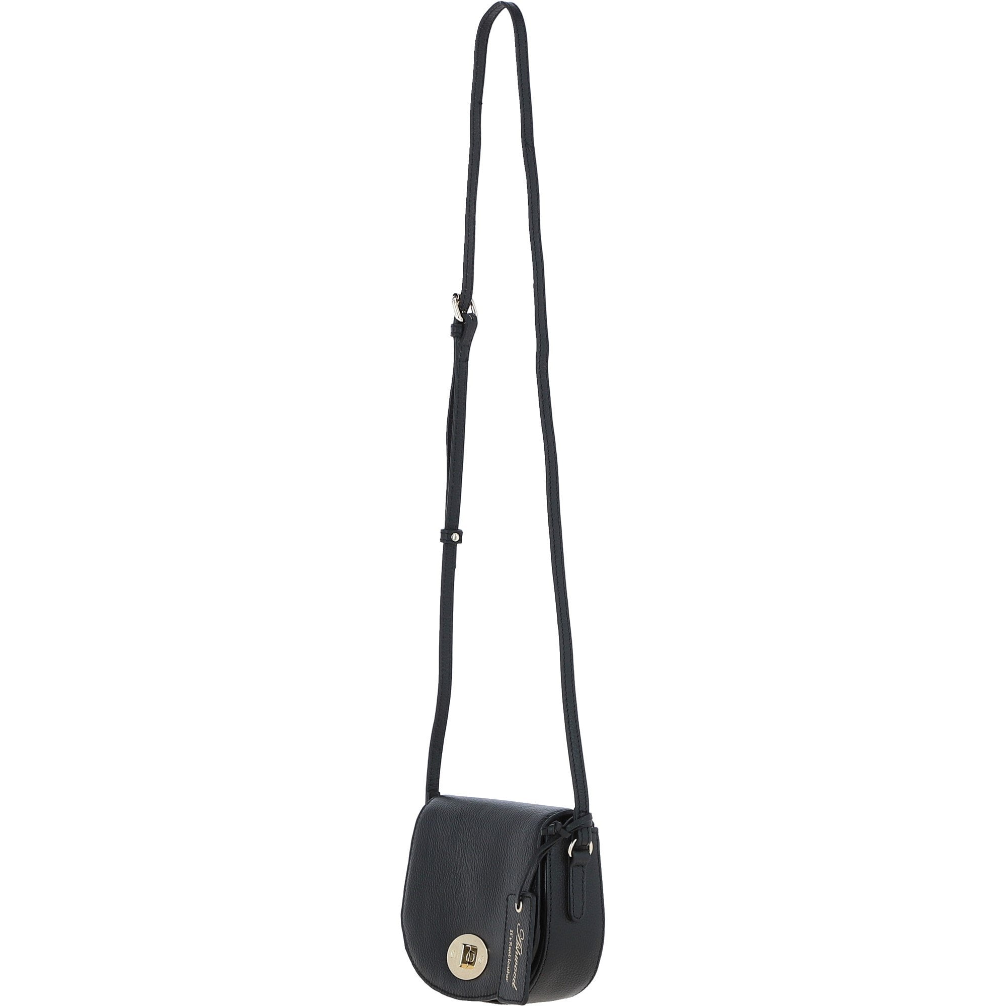 Real Leather Saddle Crossbody Bag Black: 63753