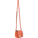 Real Leather Saddle Crossbody Bag Mandarin: 63753