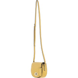 Real Leather Saddle Crossbody Bag Ochre Yellow: 63753