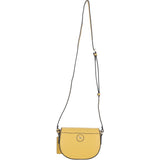 Real Leather Saddle Crossbody Bag Ochre Yellow: 63753