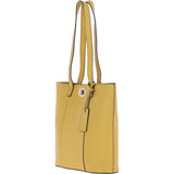 Real Leather Tote Bag Ochre Yellow: 63754