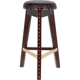 Exquisite 3 Wood Legs Leather Barstool Chestnut: LF-134