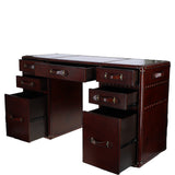 Luxury Handcrafted Leather Writing Desk Chestnut: LF-149