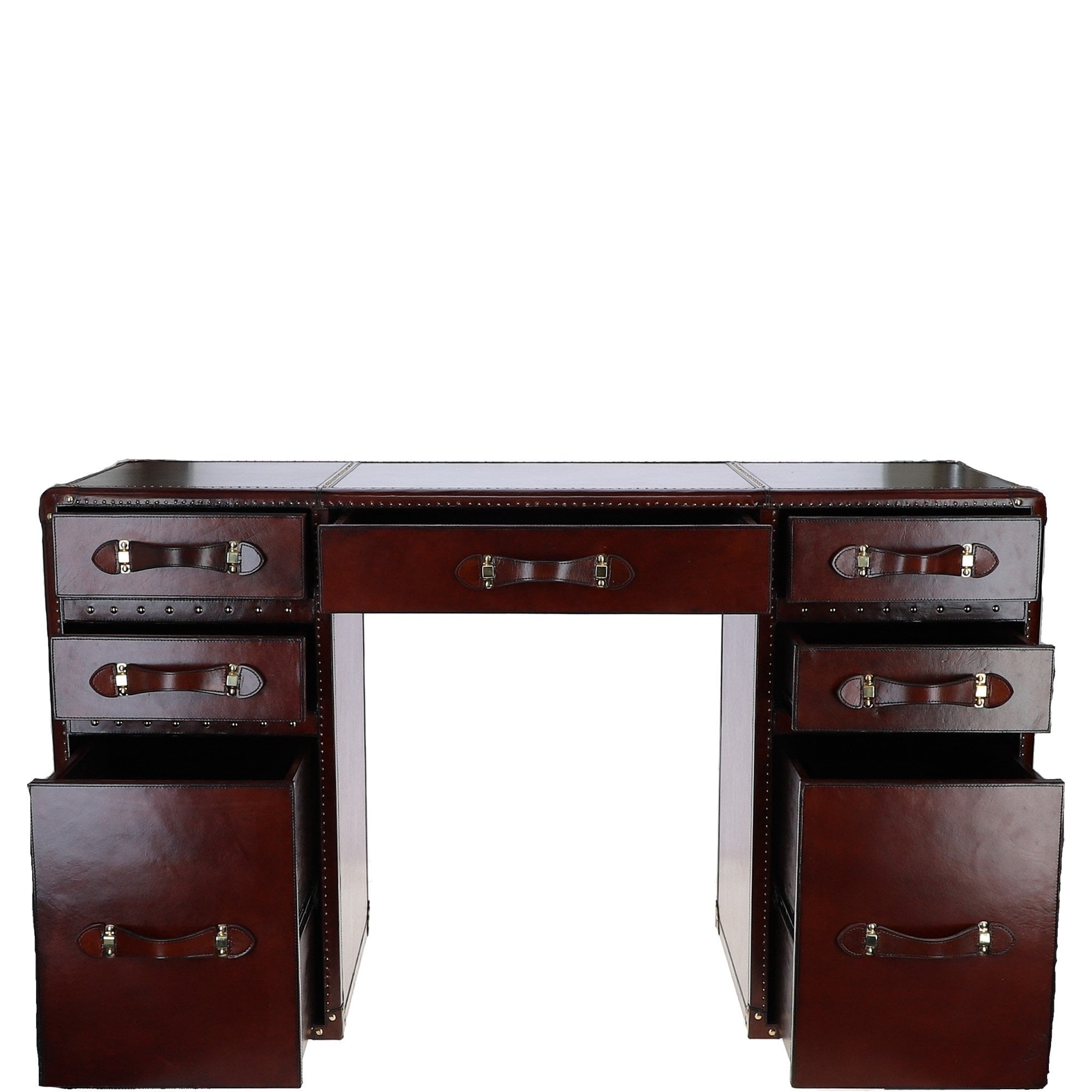 Luxury Handcrafted Leather Writing Desk Chestnut: LF-149