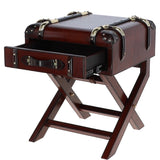 Luxury Real Leather Bed Side Cabinet Chestnut: LF-150