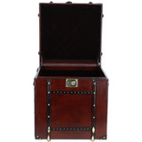 Luxury Handcrafted Leather Large Storage Trunk Chestnut: LF-152
