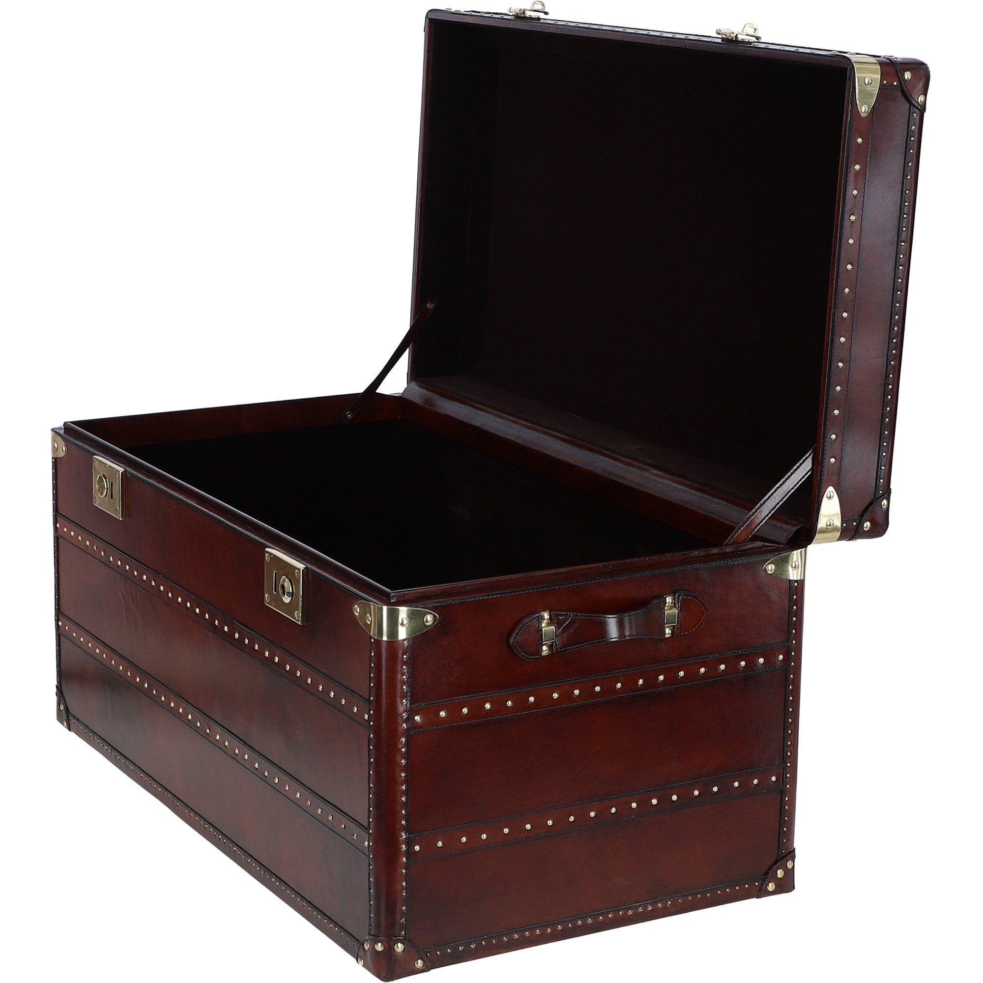 Ashwood Luxury Wide Real Leather Trunk Chestnut: LF-155